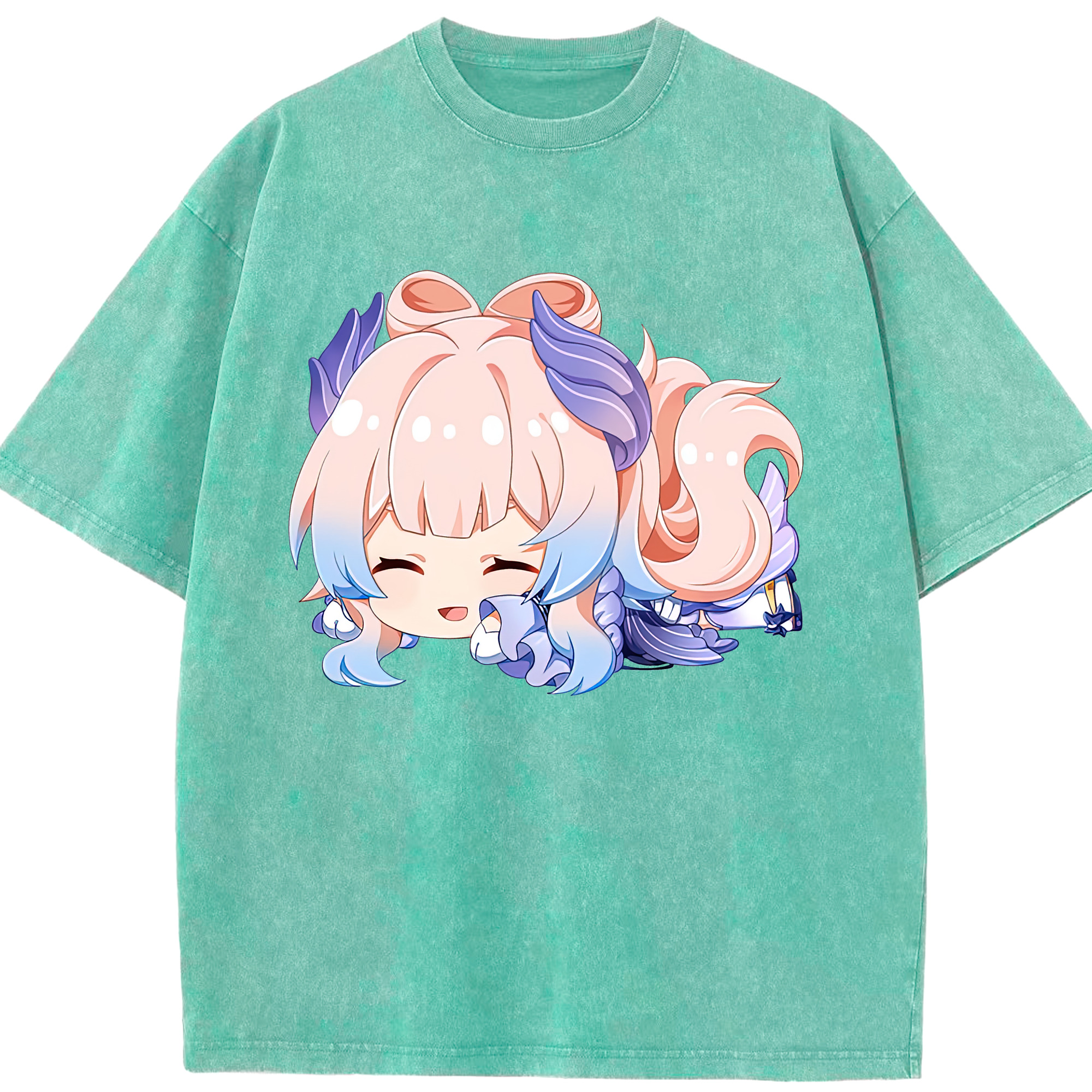 げんし神 珊瑚宮心海 サンゴノミヤ・ココミ genshin Sangonomiya Kokomi 綿100% ヴィンテージ風 半袖Tシャツ（フロントプリント）